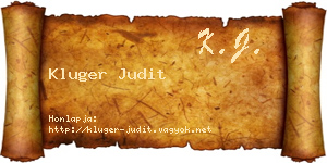 Kluger Judit névjegykártya